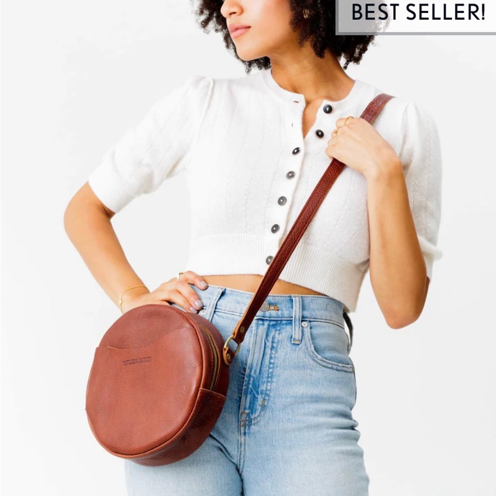Portland Leather Circle Crossbody